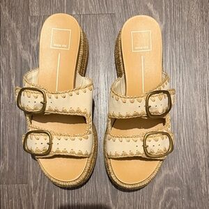 Dolce Vita Cream Double Buckle Sandals